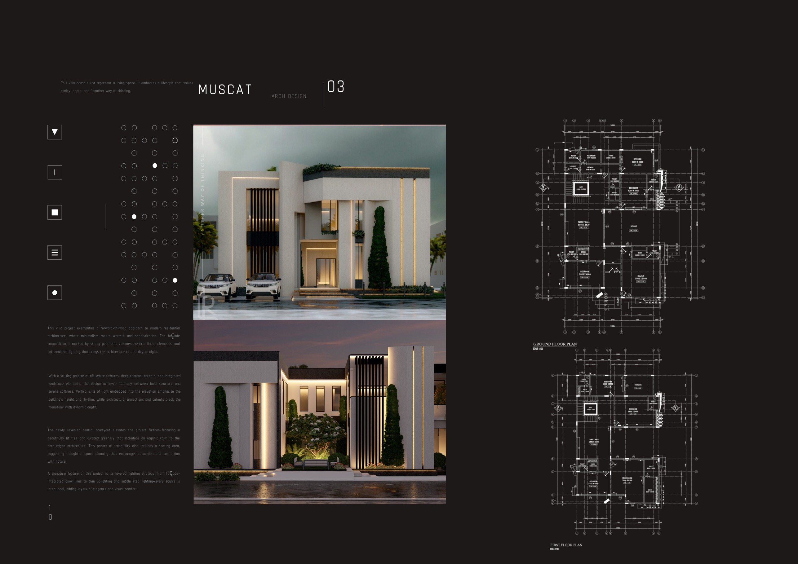 Muscat Villa — high-resolution plans and presentation sheet